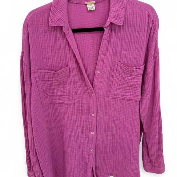 Pink long sleeve button up - Picture 1 of 4